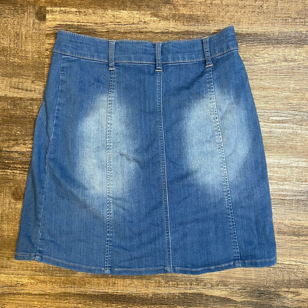 Celebrity Pink Denim Skirt Button Front Women's S High Rise Casual Chic Y2K - Picture 2 of 5